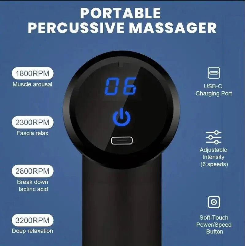 Mini Muscle Massage Gun Protable Body Massager Deep Handheld Percussion Massager for Body Back and Neck Leg